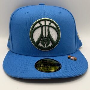 Milwaukee Bucks New Era 59FIFTY Fitted 7 1/2 NBA City Edition Alt Logo Blue Hat